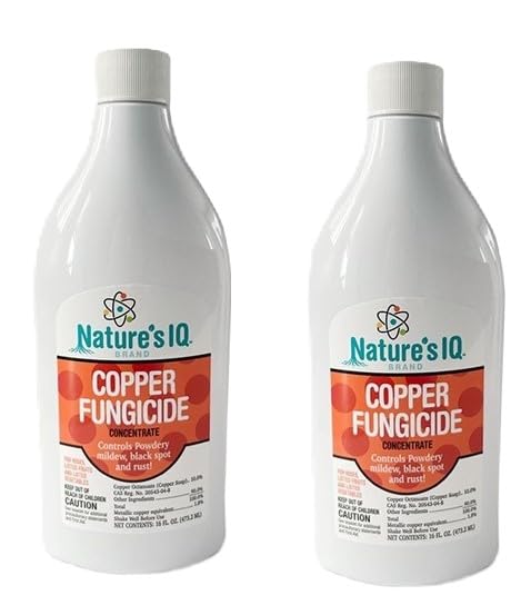 Copper Fungicide for Roses, Flowers, and Ornamentals - Controls Powdery Mildew, Black Spot, and Rust, 2-16oz Twin Pack