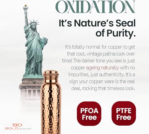Premium 32oz Pure Copper Hammered Water Bottle for Drinking and Ayurvedic Health Benefits
| Handcrafted Copper Water Ve