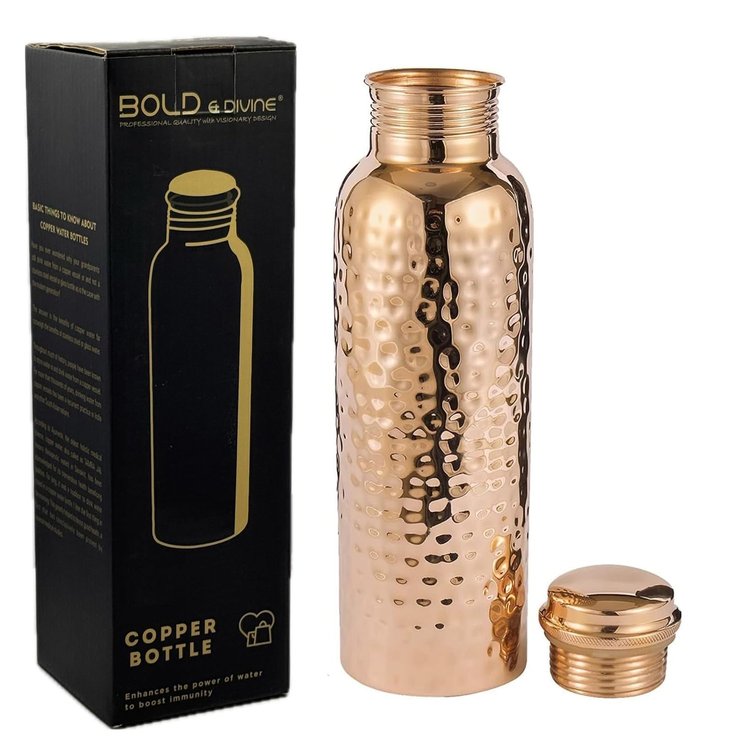 Premium 32oz Pure Copper Hammered Water Bottle for Drinking and Ayurvedic Health Benefits
| Handcrafted Copper Water Ve